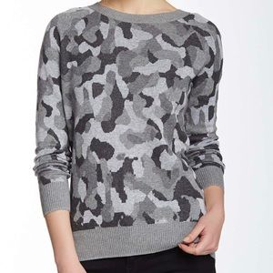 Haute Hippie Jacquard Gray Camo Sweater